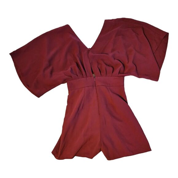 Asos Size 2 Dark Red Short Sleeve Romper - Picture 6 of 8